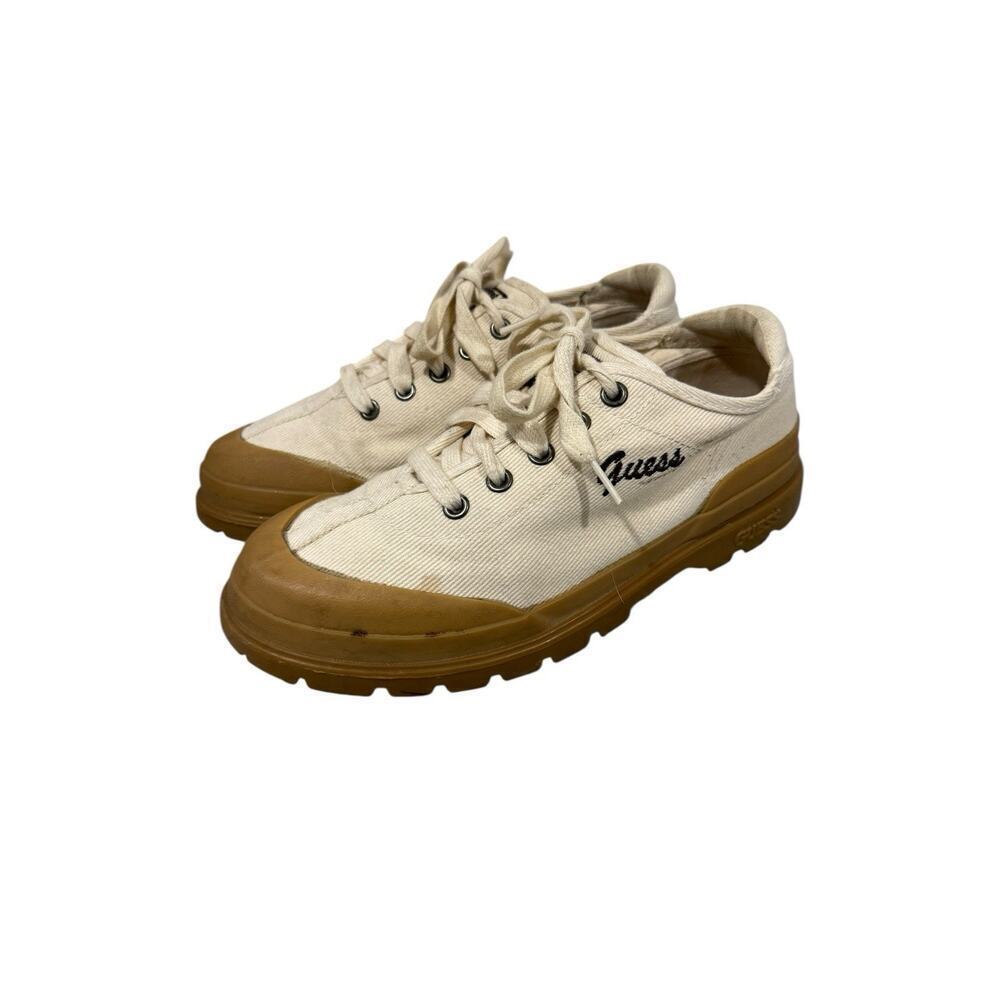 Vintage Retro Guess Cream‎ Chunky Sole Lace Up Sneakers Womens 7.5